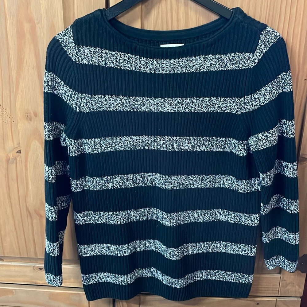 Black and grey striped sweater